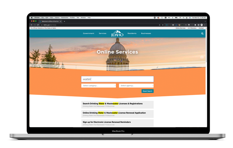 online services screenshot
